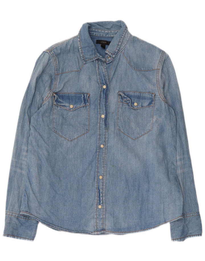 J. Crew Camisa vaquera para mujer US 12 Grande Algodón azul