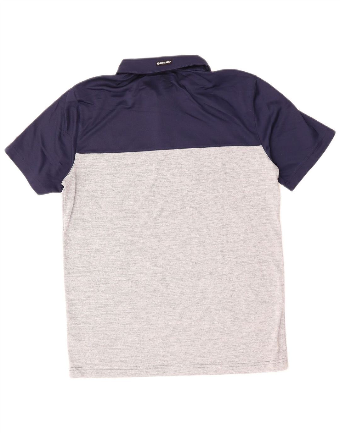 PUMA Polo para hombre grande azul marino color block poliéster