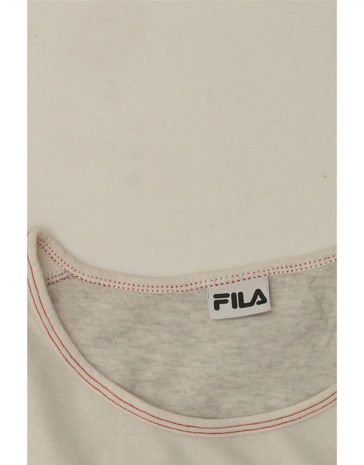 FILA Top gráfico para mujer de manga larga UK 42 Gris medio moteado