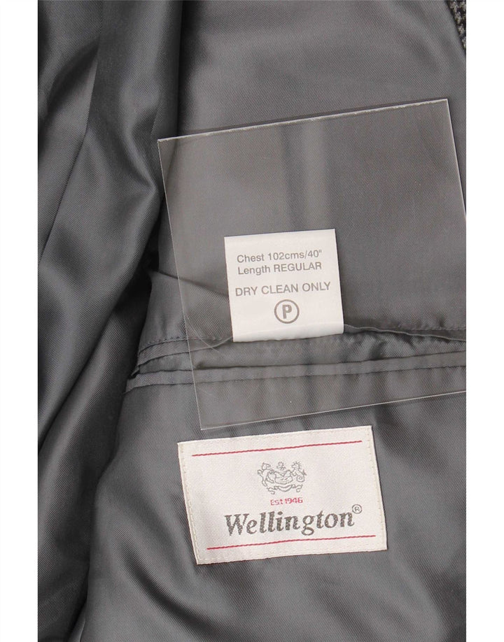 Wellington Chaqueta tipo blazer de 2 botones para hombre UK 40 Large Grey Houndstooth