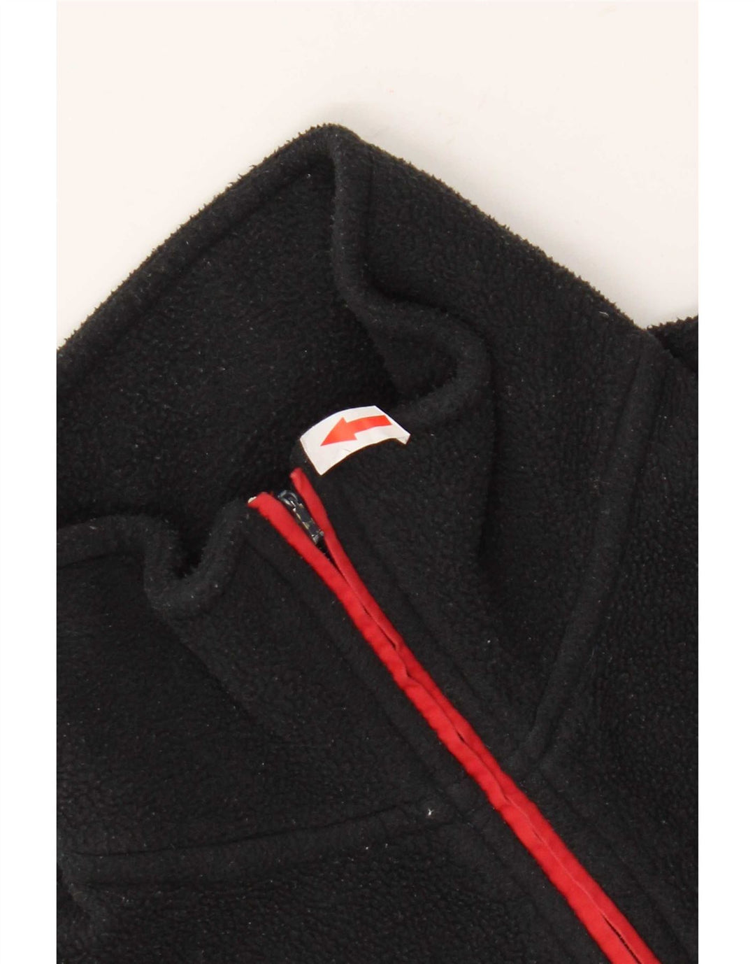 K-Way Jersey de forro polar con cuello y cremallera para hombre, tamaño mediano, negro a rayas