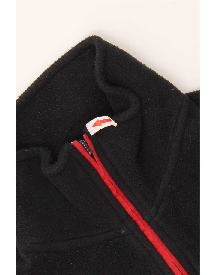 K-Way Jersey de forro polar con cuello y cremallera para hombre, tamaño mediano, negro a rayas