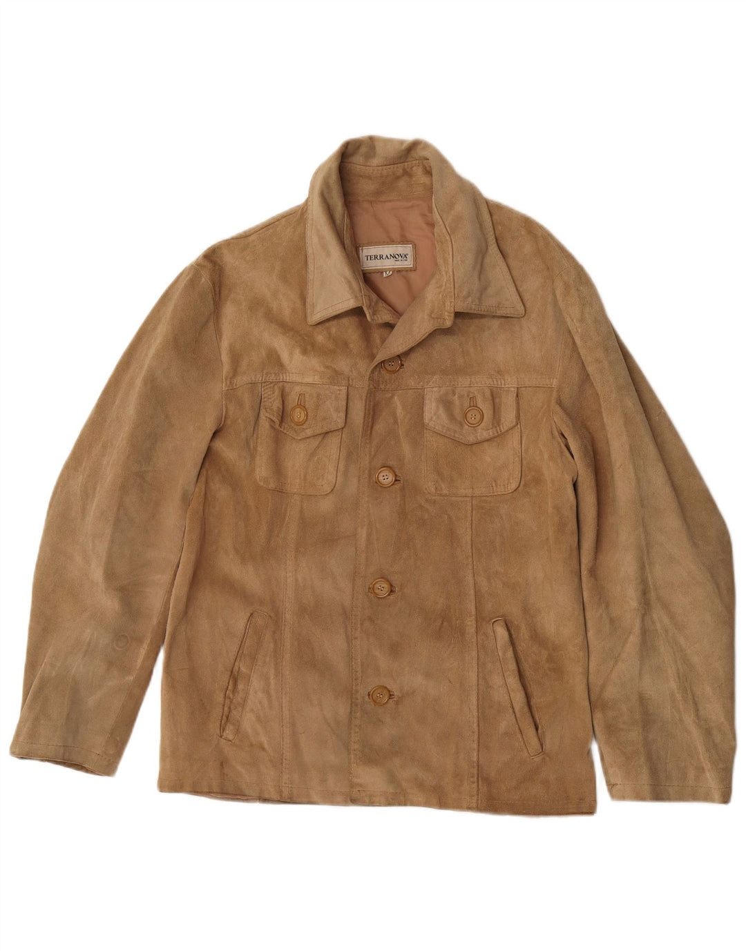 Terranova Chaqueta de ante para hombre UK 38 Medium Beige