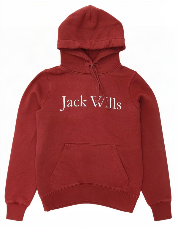 Jack Wills Jersey con capucha de gran tamaño para mujer con gráfico UK 6 XS Algodón burdeos
