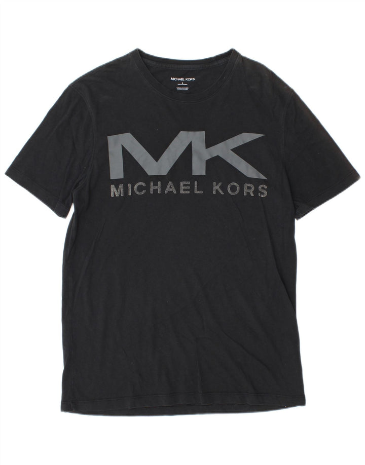 MICHAEL KORS Camiseta gráfica para hombre Top pequeño algodón negro