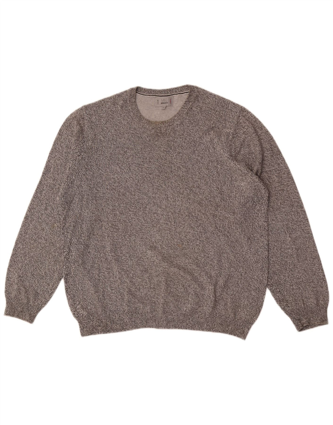 Marks & Spencer - Jersey de cuello redondo para hombre, talla grande, color gris moteado