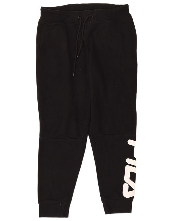 Fila Hombre Pantalones De Chándal Gráfico Joggers Algodón Negro Mediano