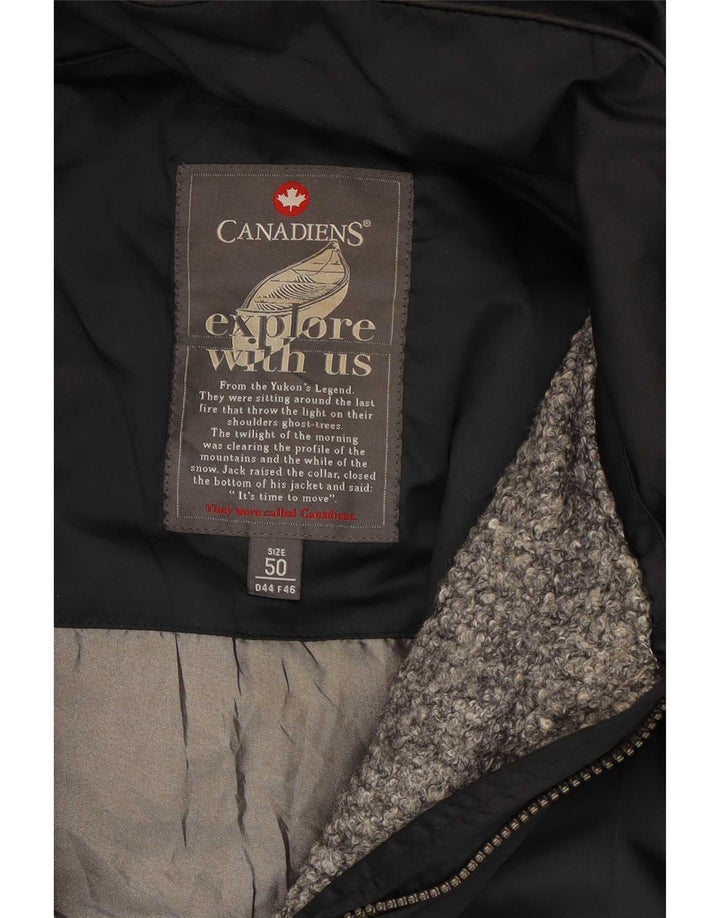 Canadiens Abrigo acolchado con capucha para mujer IT 50 XL Poliéster negro