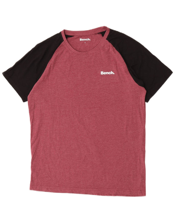 Bench - Camiseta regular de manga corta para hombre, talla grande, color rojo, algodón