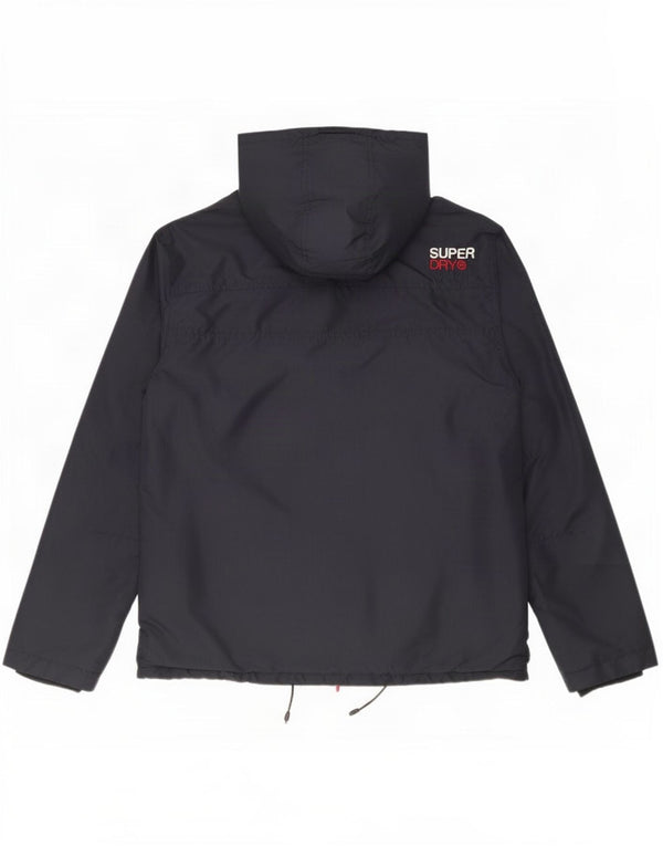 Superdry Chaqueta cortavientos con capucha para hombre UK 42 XL Poliéster azul marino