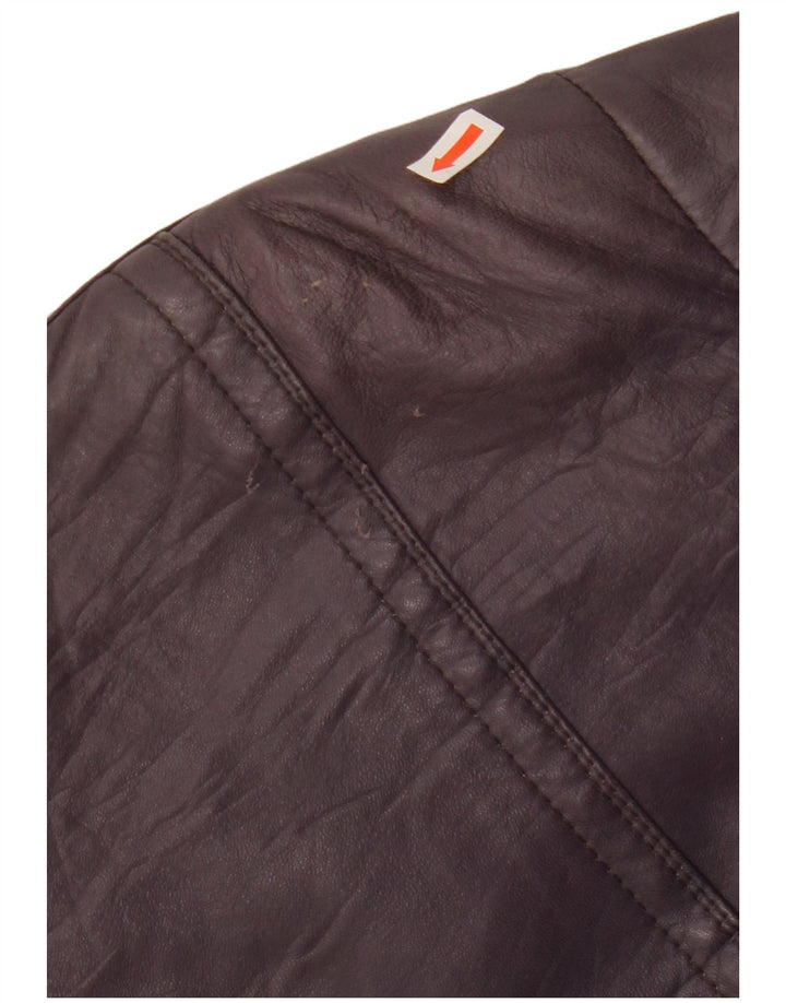 VINTAGE Abrigo de cuero para mujer EU 48 2XL Cuero púrpura