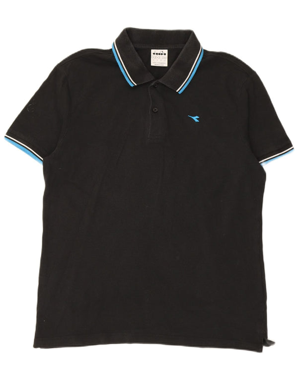DIADORA Mens Polo Shirt XL Black Cotton