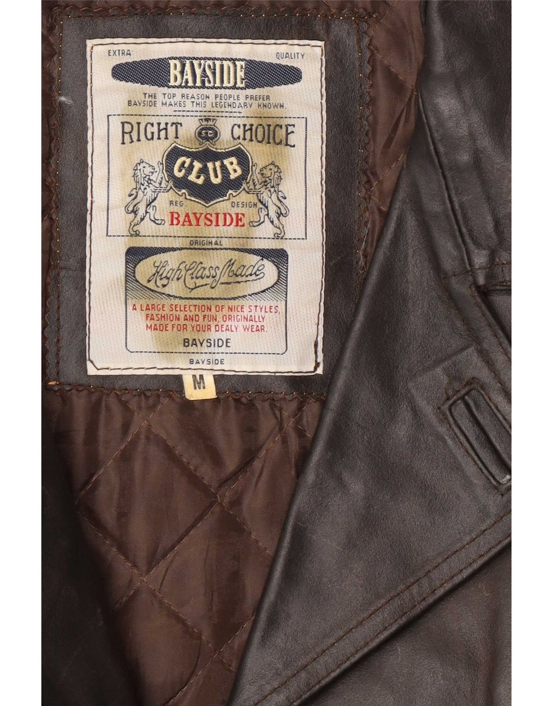 Chaqueta de cuero para hombre Bayside ES 38 Marrón medio