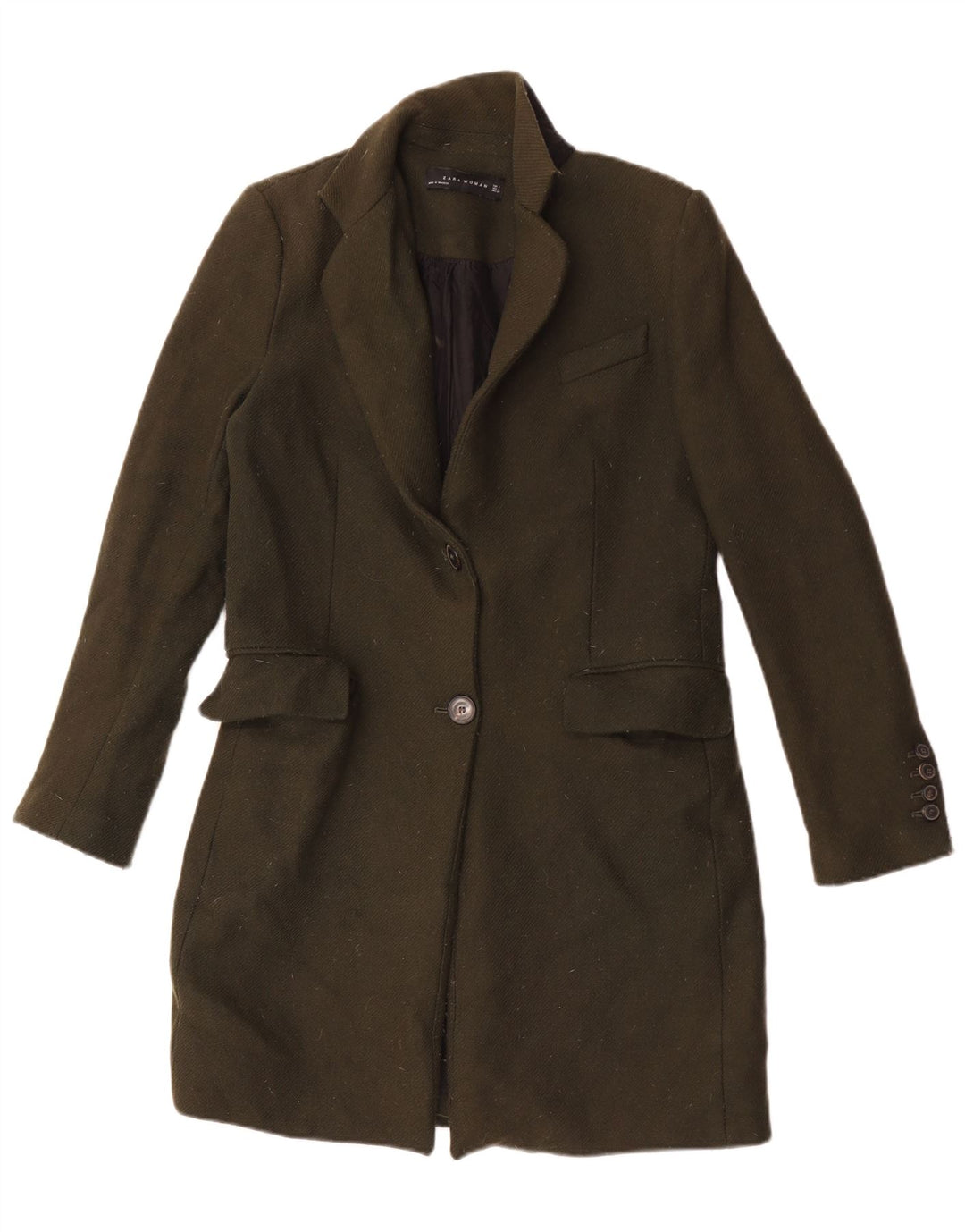 Zara Mujer Abrigo UK 10 Small Lana Caqui