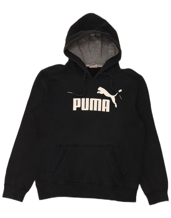 PUMA Jersey con capucha gráfica para hombre pequeño de algodón negro