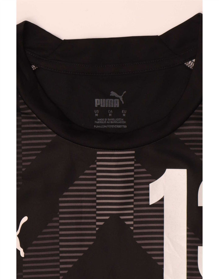 Puma Hombre Carolina Graphic Camiseta Top Mediano Negro Geométrico
