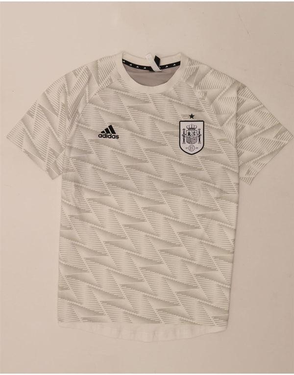 Camiseta Adidas Hombre Top Medium Blanco Geométrico Algodón