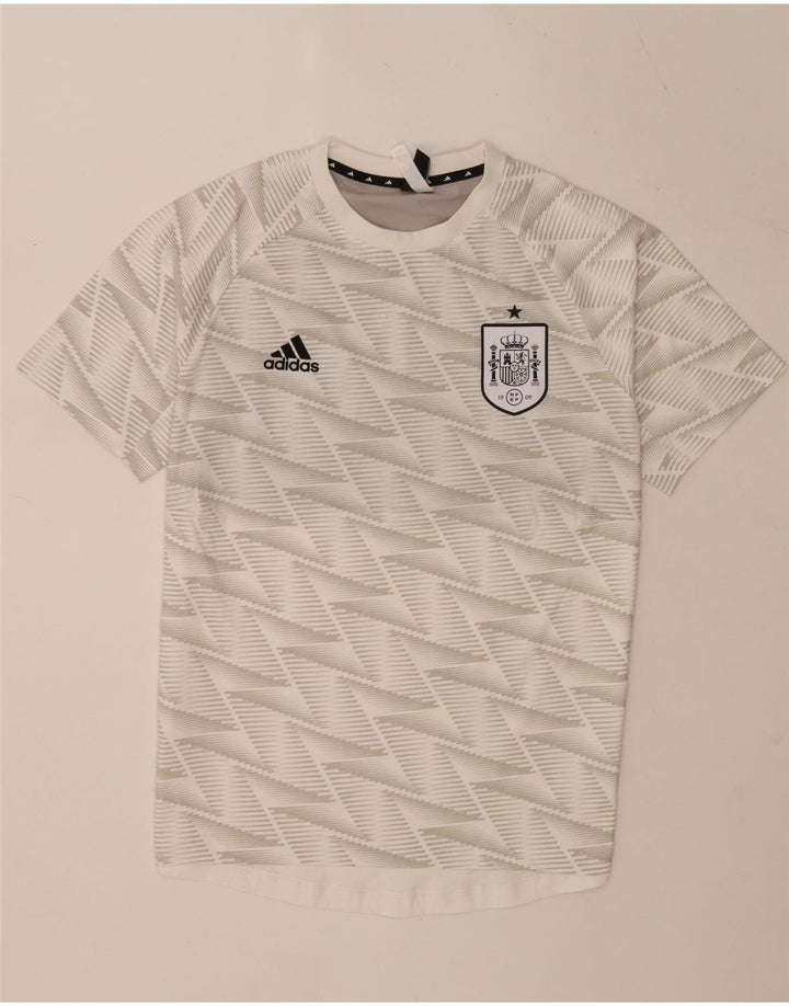 Camiseta Adidas Hombre Top Medium Blanco Geométrico Algodón