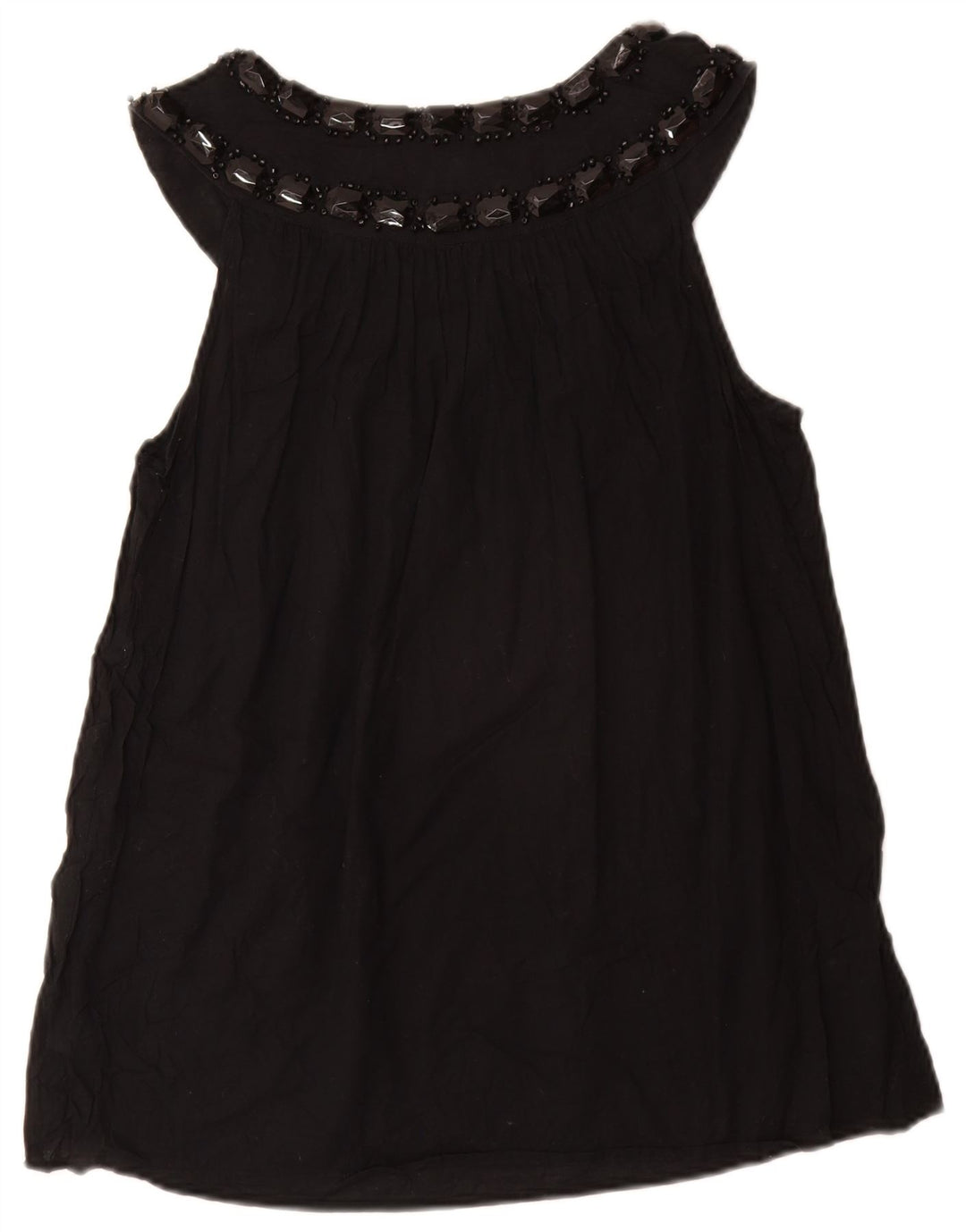 MICHAEL KORS Blusa sin mangas para mujer UK 12 Medium Black Cotton