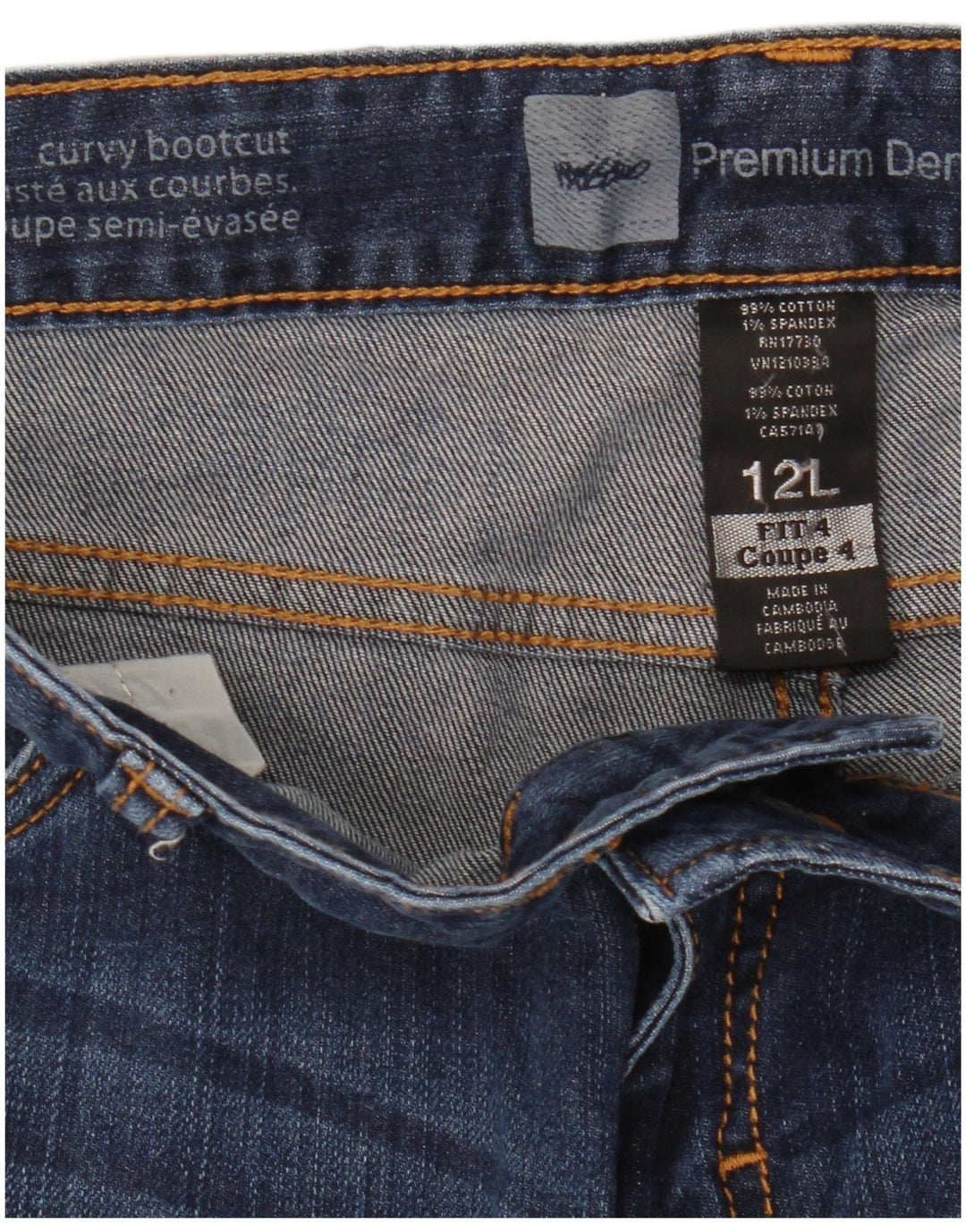 MOSSIMO Jeans Curvy Bootcut para Mujer US 12 Grande W32 L32 Algodón Azul