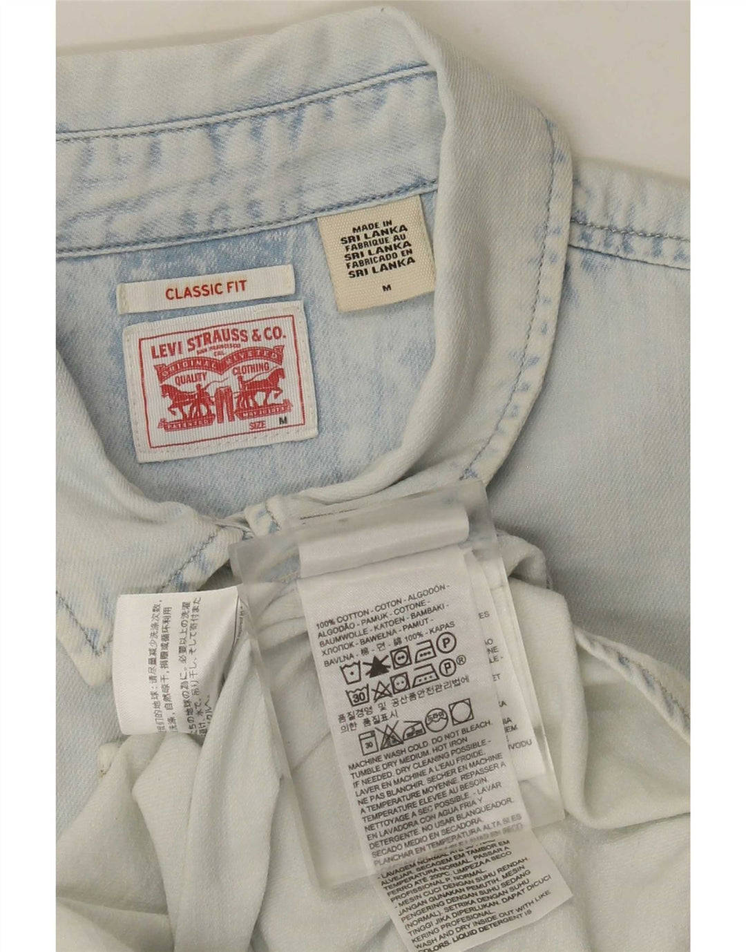 Levi's Camisa vaquera de corte clásico para mujer UK 44 Algodón azul medio