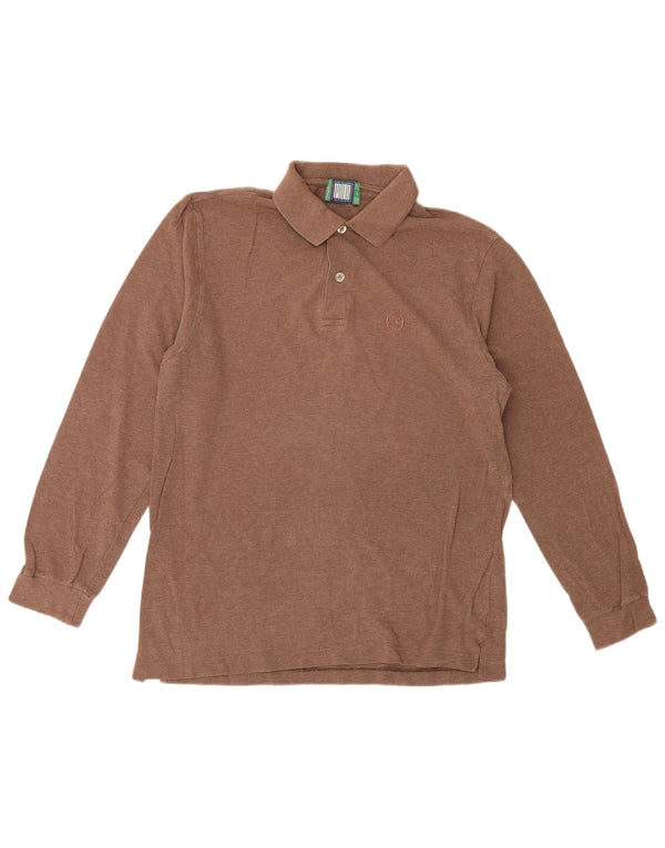 Sergio Tacchini Polo de manga larga para hombre EU 46 Small Beige