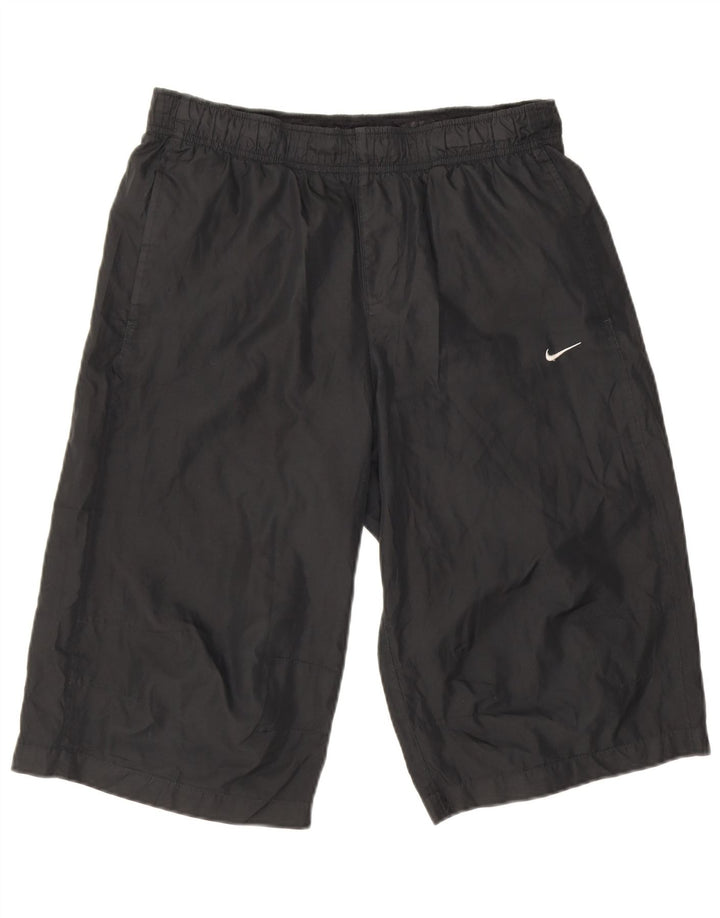 Nike Bermudas deportivas para hombre, pantalones cortos deportivos de poliéster negro mediano