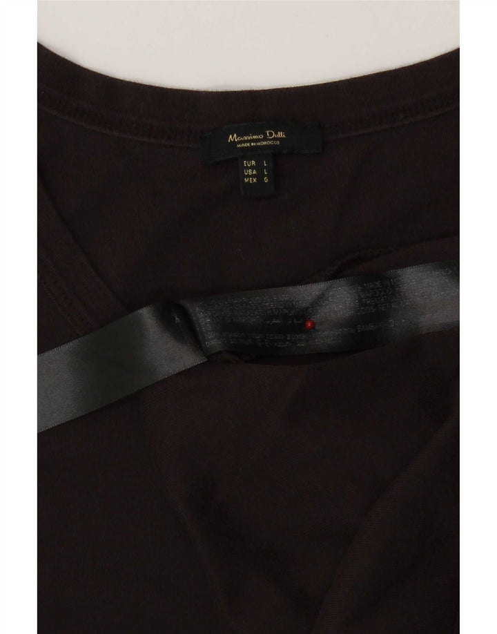 Massimo Dutti Camiseta Sin Mangas Mujer UK 44 Grande Algodón Negro