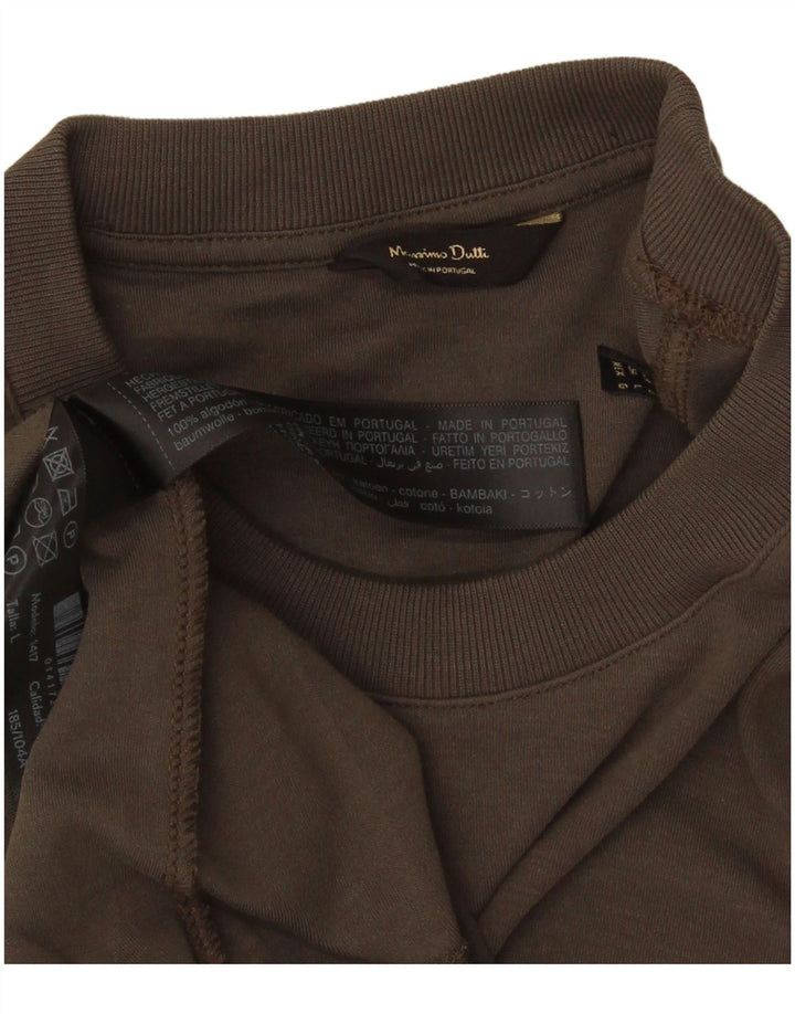 Camiseta Massimo Dutti Hombre Top Grande Gris Algodón