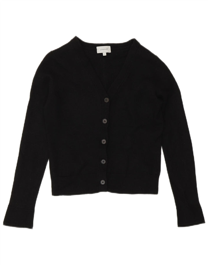 Jigsaw Mujer Bolero Jumper UK 10 Pequeño Lana Negra