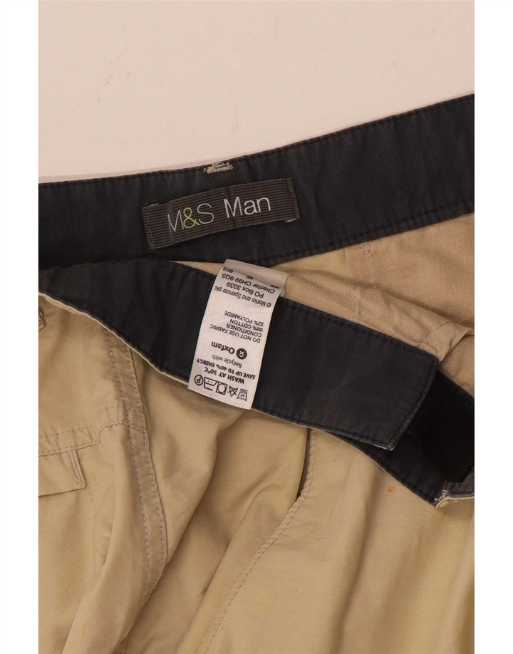 Marks & Spencer Pantalones cortos tipo cargo para hombre W34 Algodón beige grande