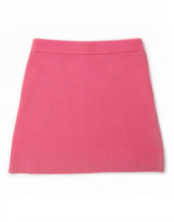 Zara Minifalda De Punto Mujer Small W26 Viscosa Rosa