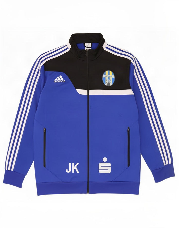 Adidas Hombre Graphic Chándal Top Chaqueta XL Azul Colorblock Poliéster