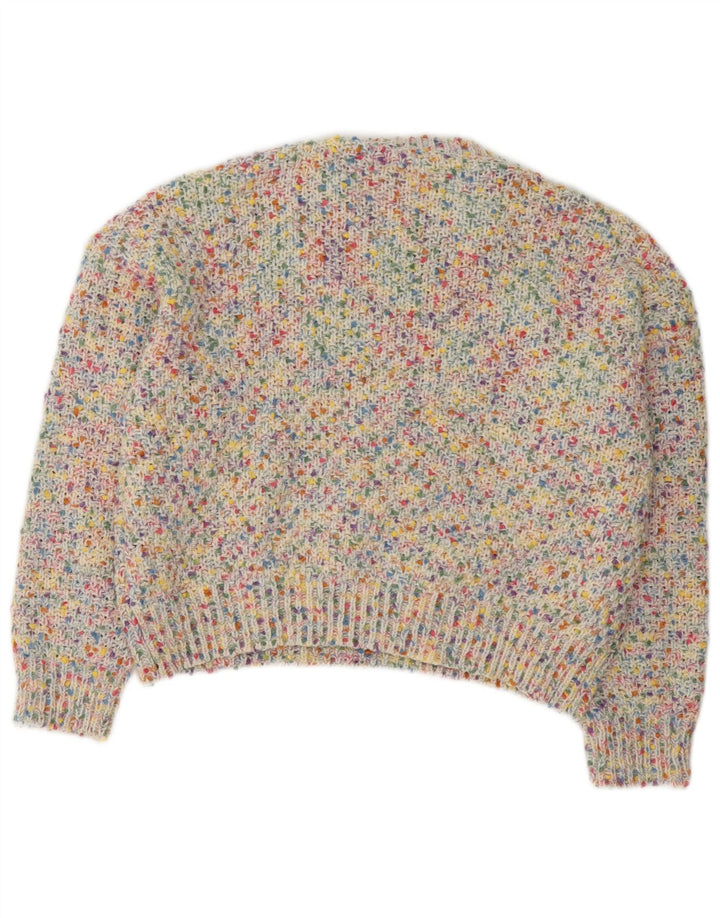 Dazy - Jersey corto con cuello redondo para mujer, talla 40, talla M, multicolor
