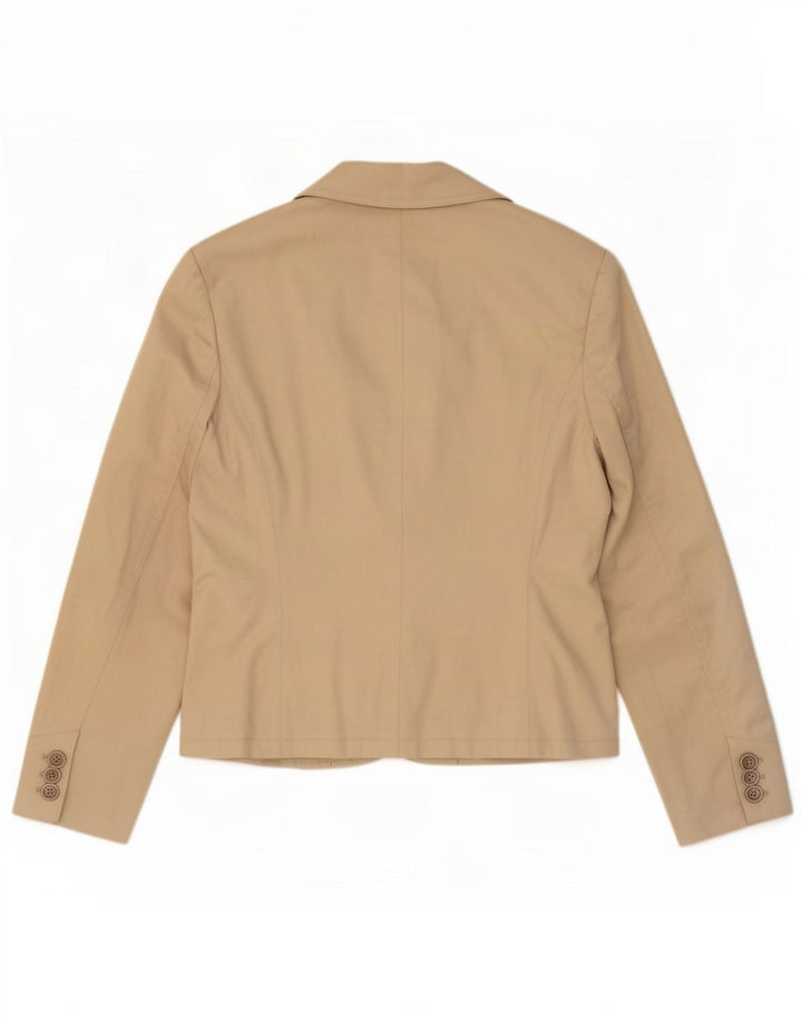 Esprit Chaqueta Blazer de 2 Botones para Mujer UK 10 Small Beige Cotton