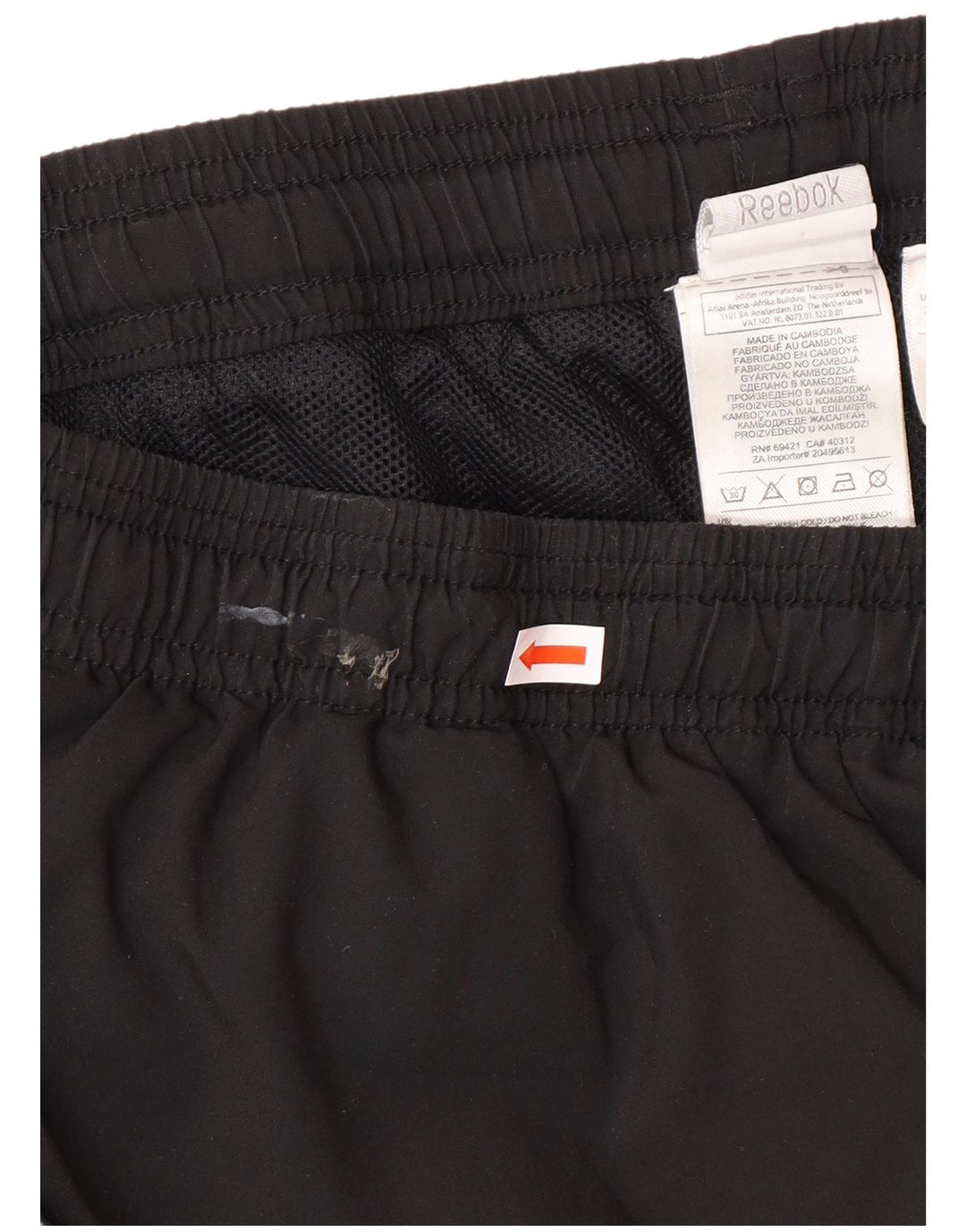 REEBOK Pantalón Chándal Hombre XL Negro Poliéster