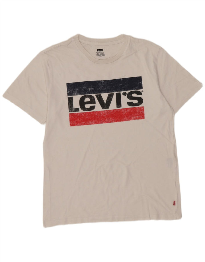 Levi's Camiseta gráfica para hombre Top Small White