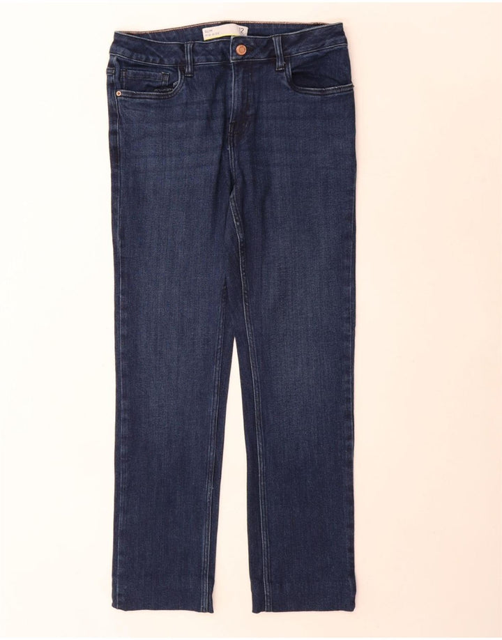 Next Vaqueros ajustados de talle medio para mujer UK 12 Medium W30 L29 Algodón azul