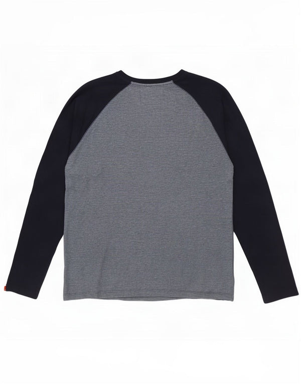 Superdry Hombre Top Manga Larga 2XL Algodón Color Block Azul