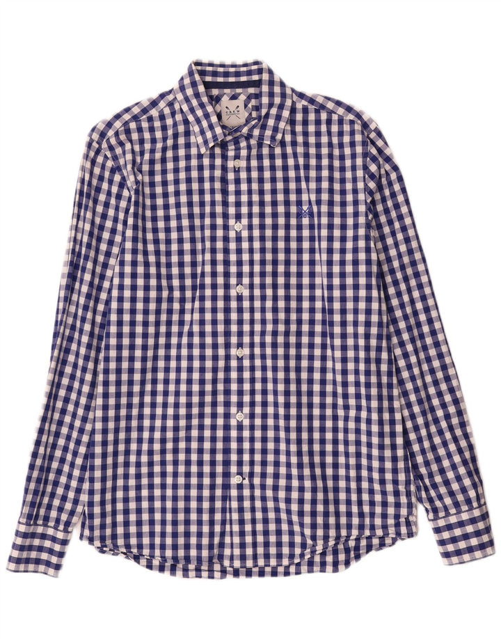 Crew Clothing Camisa para hombre Small Blue Gingham Cotton