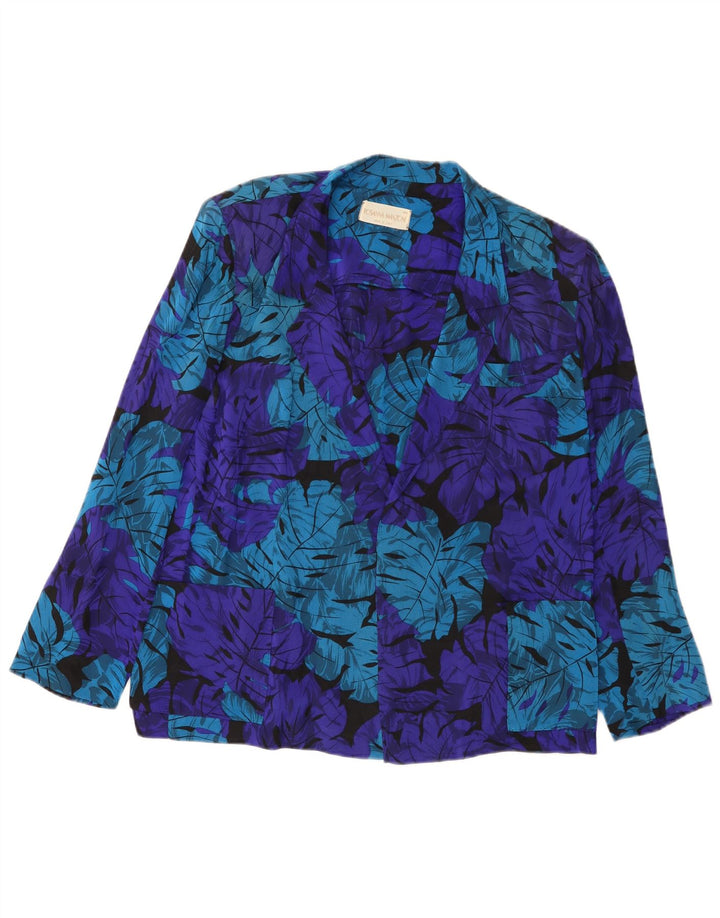 Rosanna Manzoni Chaqueta tipo blazer abierta para mujer IT 44 Azul medio Floral