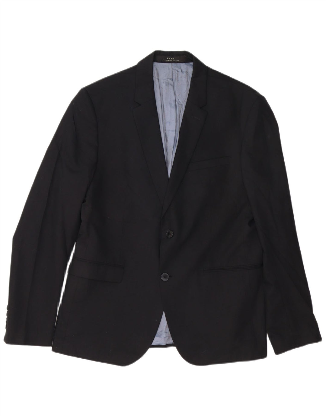 Zara Chaqueta tipo blazer de 2 botones para hombre EU 52 Large Viscosa negra