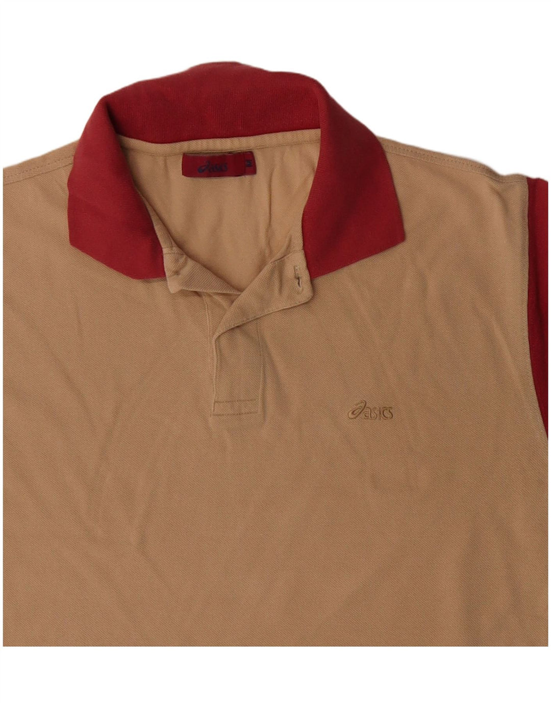 ASICS Polo de rugby para hombre de algodón color block en beige medio