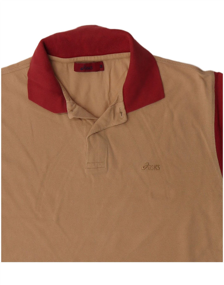 ASICS Polo de rugby para hombre de algodón color block en beige medio