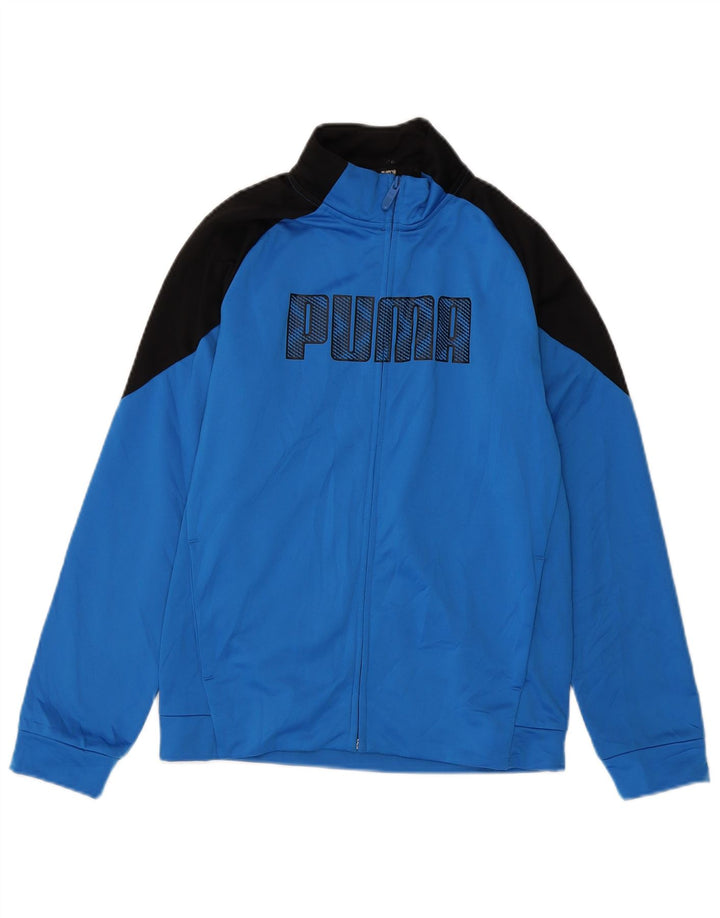 PUMA Chaqueta de chándal con gráfico para niños 13-14 años, color azul