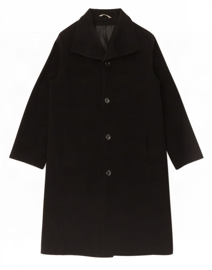 Marks & Spencer Abrigo largo para mujer UK 40 XL Lana virgen negra