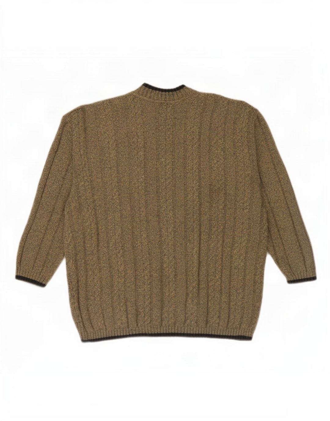 Vintage hombres tortuga cuello jumper suéter pequeño beige poliacrílico