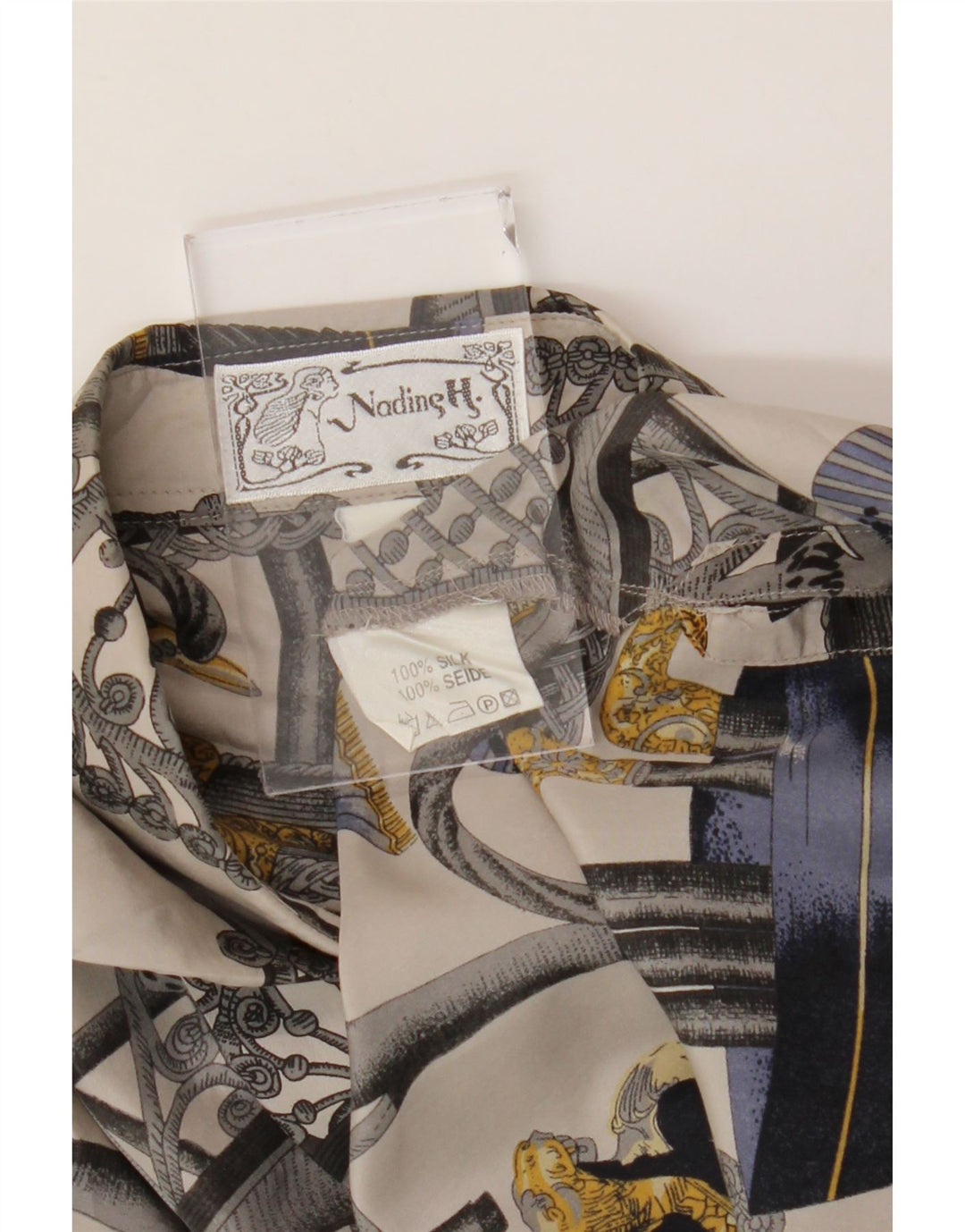 Nadine H Blusa tipo camisa con estampado abstracto para mujer, talla 40, talla grande, multicolor