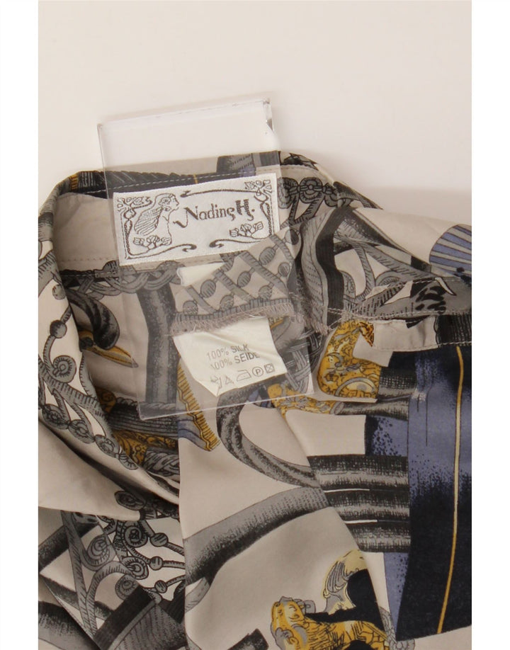 Nadine H Blusa tipo camisa con estampado abstracto para mujer, talla 40, talla grande, multicolor