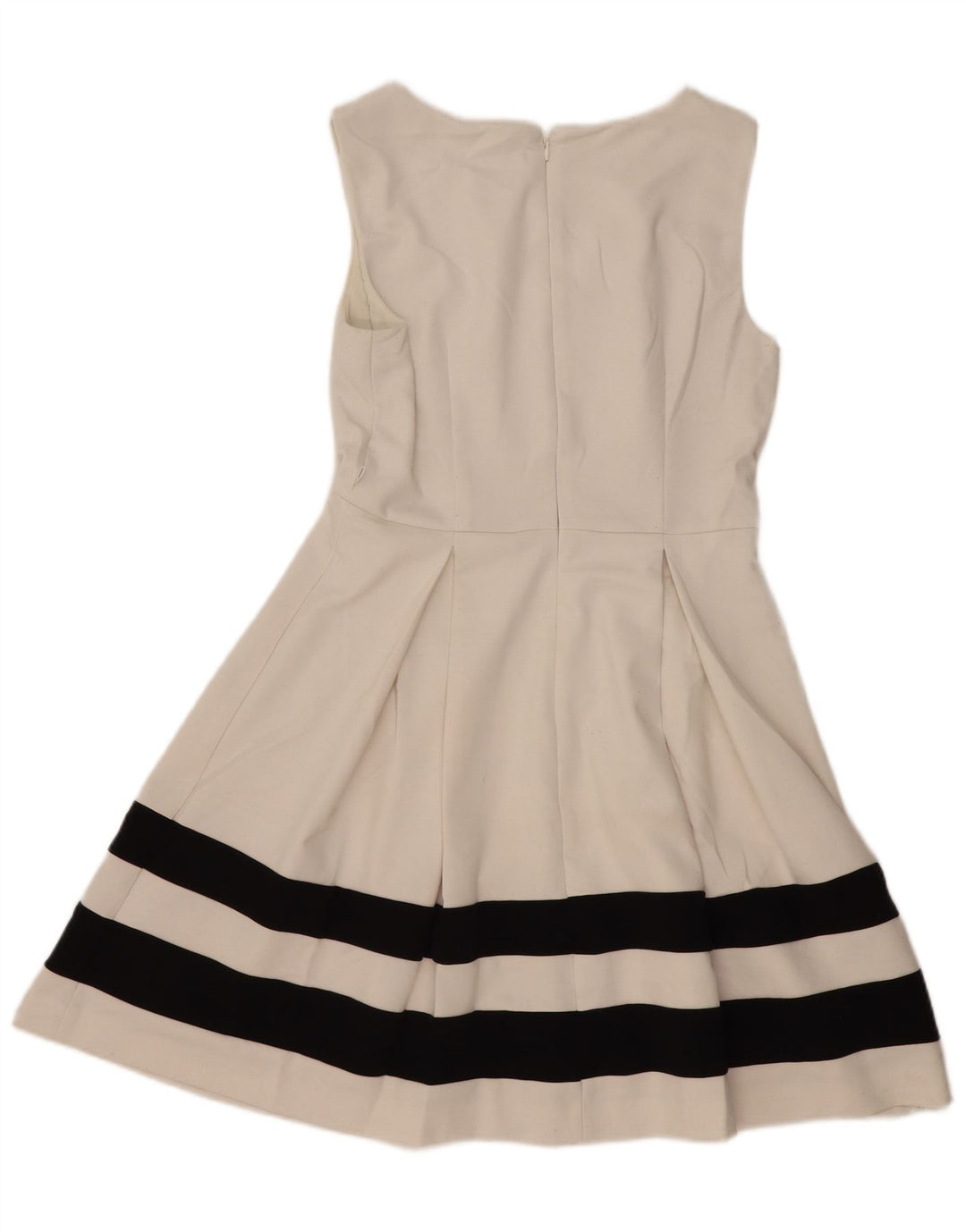 CALVIN KLEIN Vestido sin mangas para mujer, talla 10, color blanco, a rayas